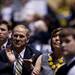 Michigan head coach John Beilein applauds after the highlight real on Tuesday, April 16. AnnArbor.com I Daniel Brenner